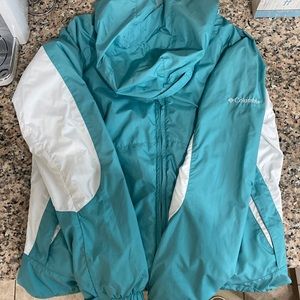 Colombia Jacket-Aqua and White size M